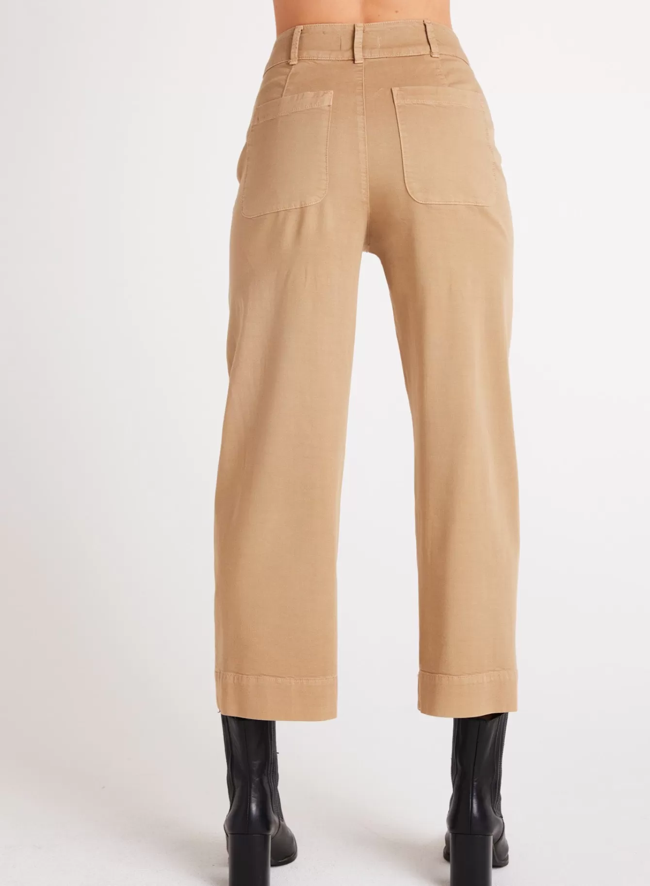 Bella Dahl Pants-Saige Wide Leg Crop - Soft Camel