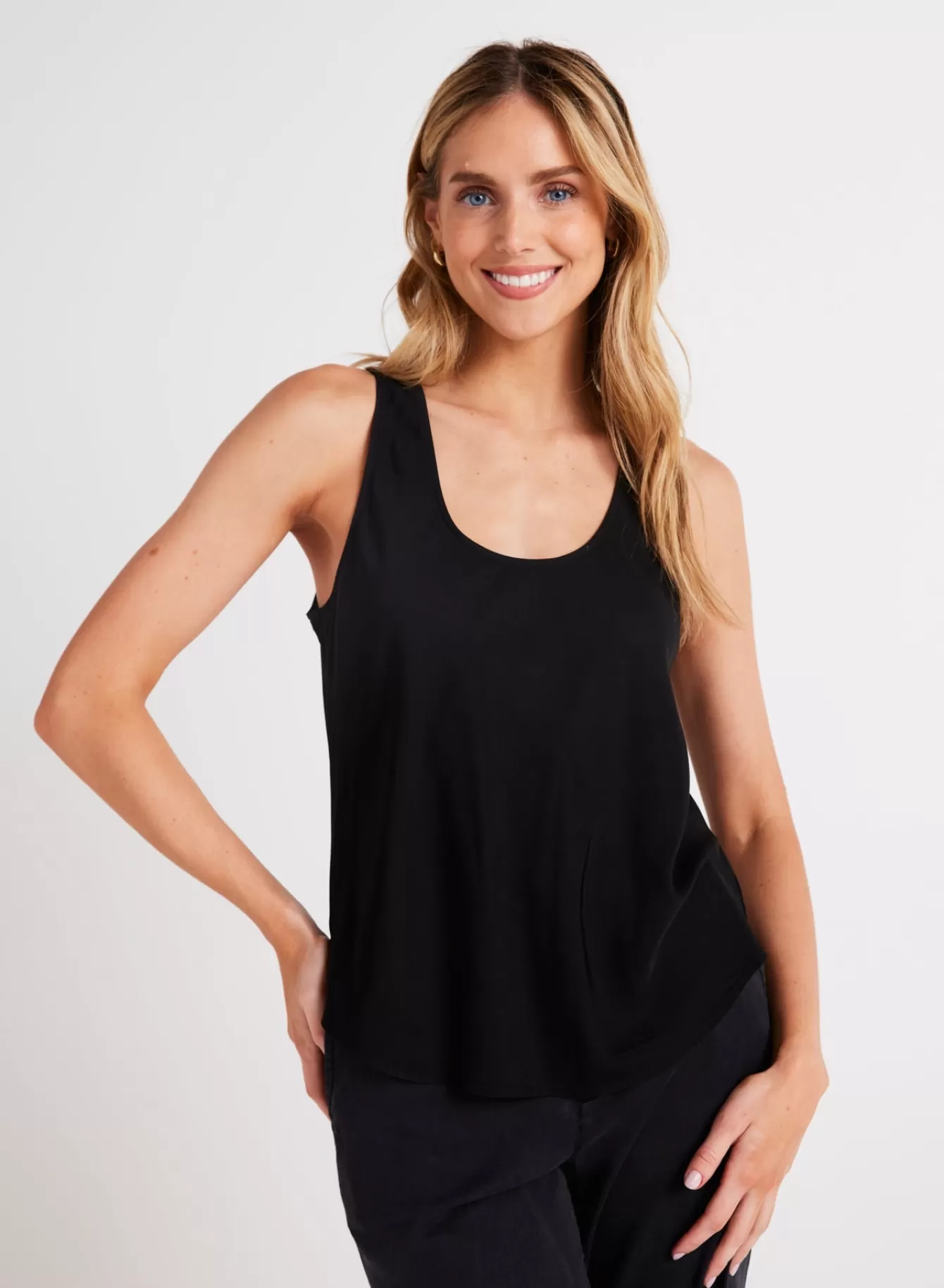 Bella Dahl Essentials Tops-Satin Scoop Neck Tank -