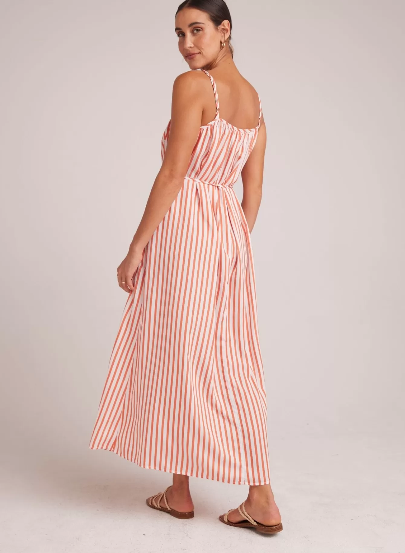 Bella Dahl Long Dresses-Shirred Cami Maxi Dress - Sunset Blaze Stripe