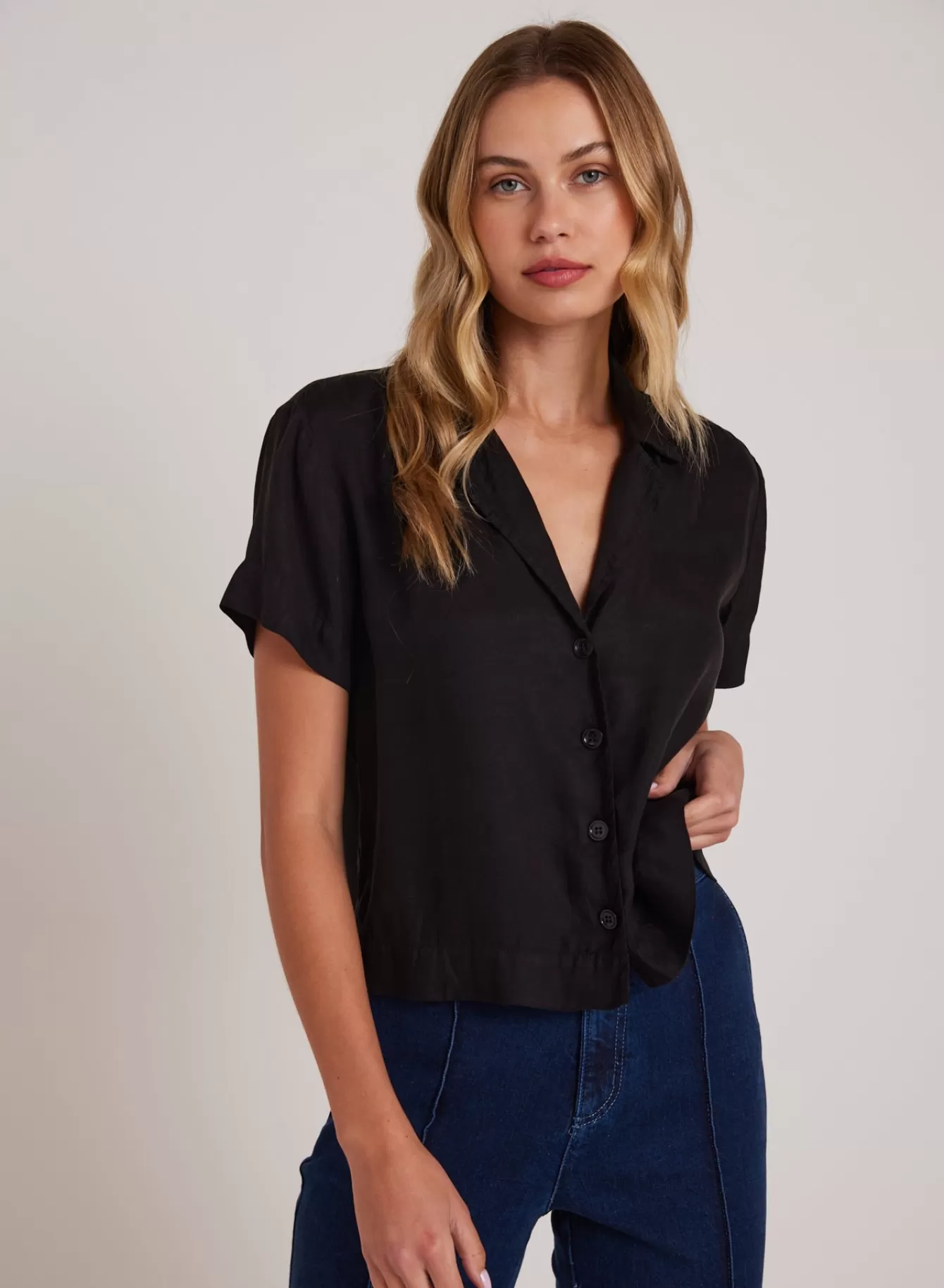 Bella Dahl Short Sleeve-Short Sleeve Flowy Button Down -