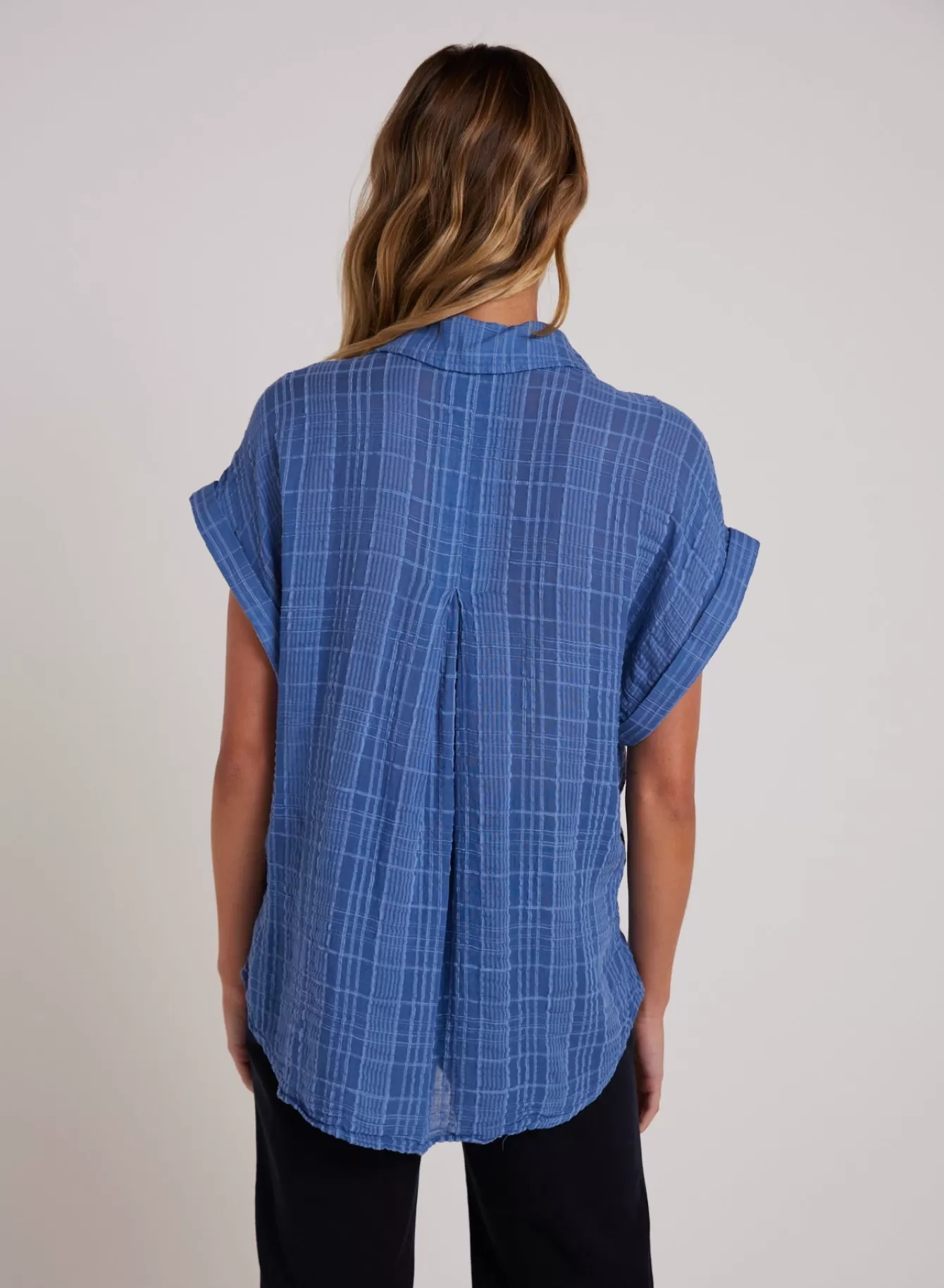 Bella Dahl Long Sleeve-Short Sleeve Pocket Button Down - Bright Indigo