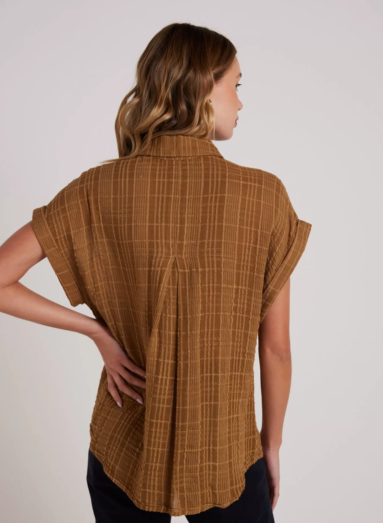 Bella Dahl Long Sleeve-Short Sleeve Pocket Button Down - Topaz Gold