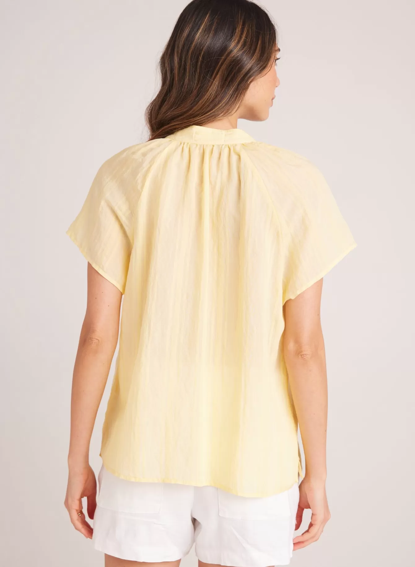 Bella Dahl Short Sleeve-Short Sleeve Pocket Pullover - Citron Yellow