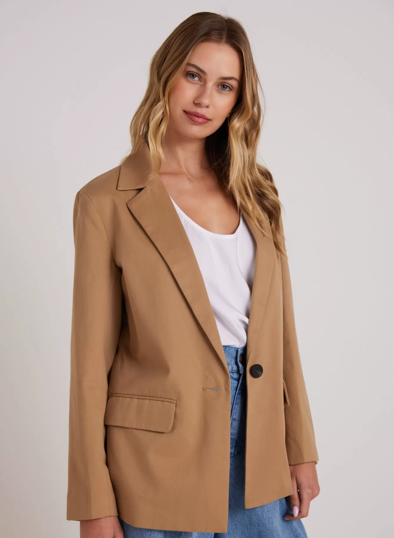 Bella Dahl Outerwear-Single Breasted Blazer - Classic Camel