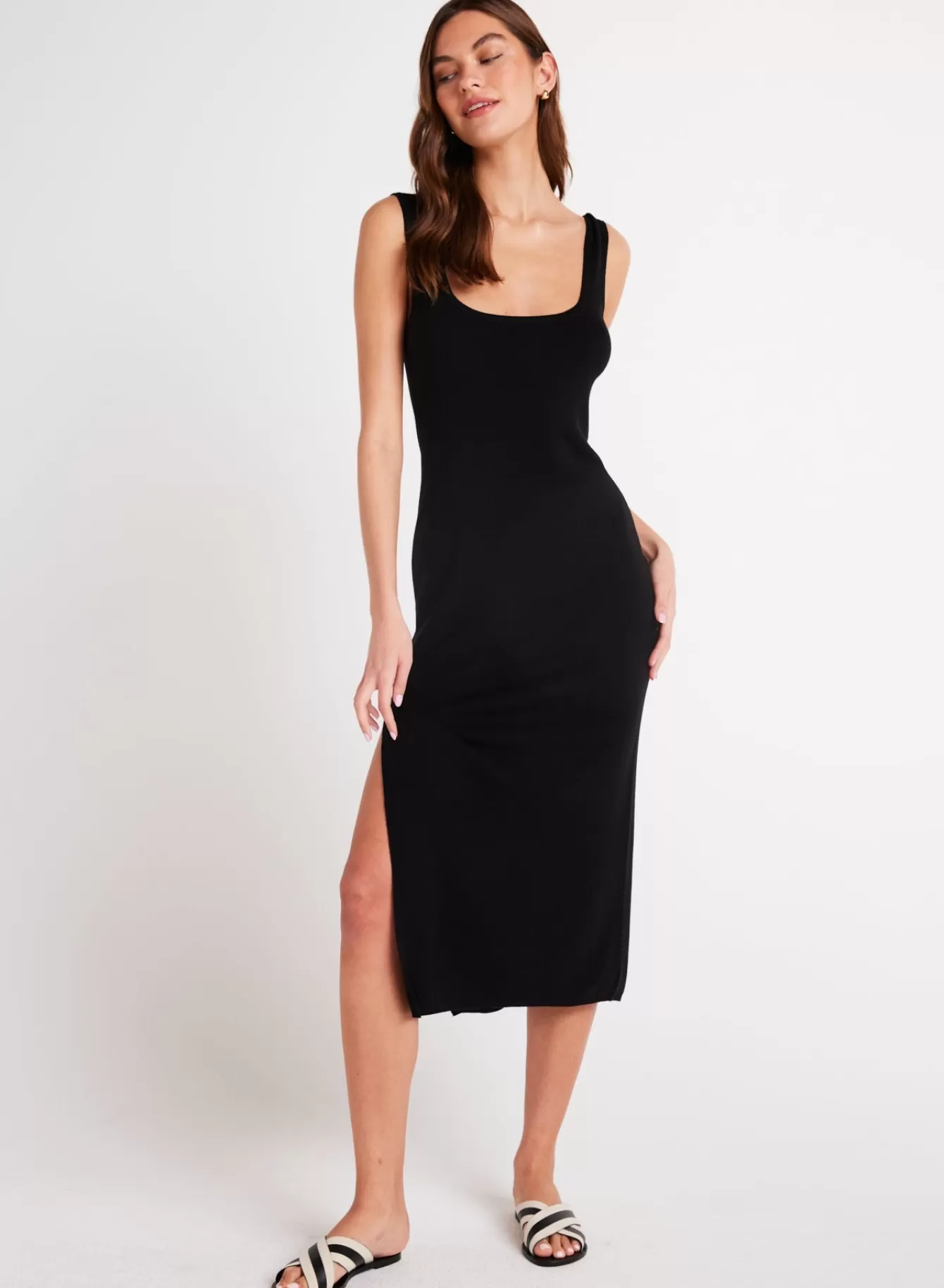 Bella Dahl Long Dresses-Sleeveless Midi Linen Jersey Dress -