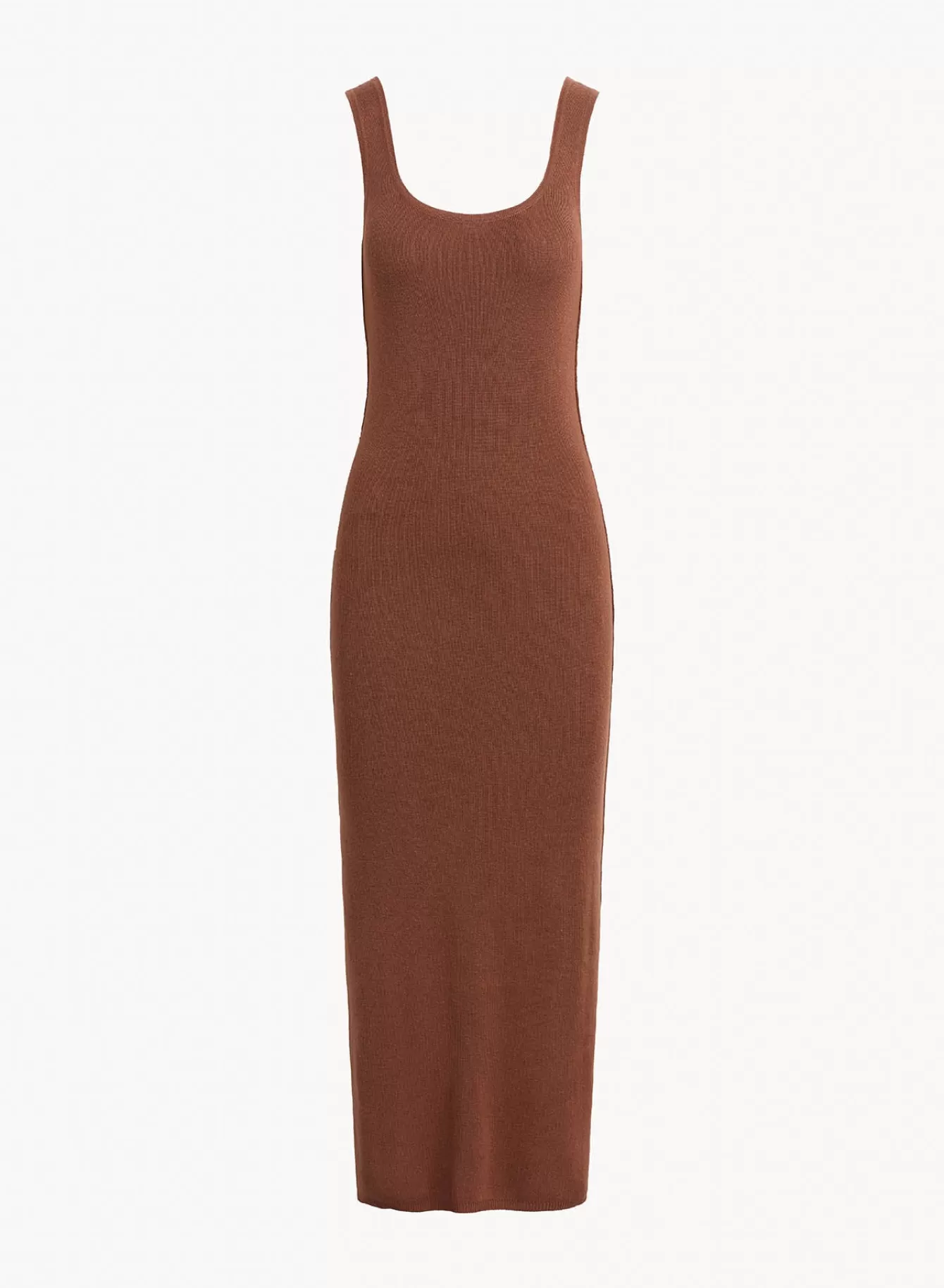 Bella Dahl Long Dresses-Sleeveless Midi Linen Jersey Dress - French Espresso