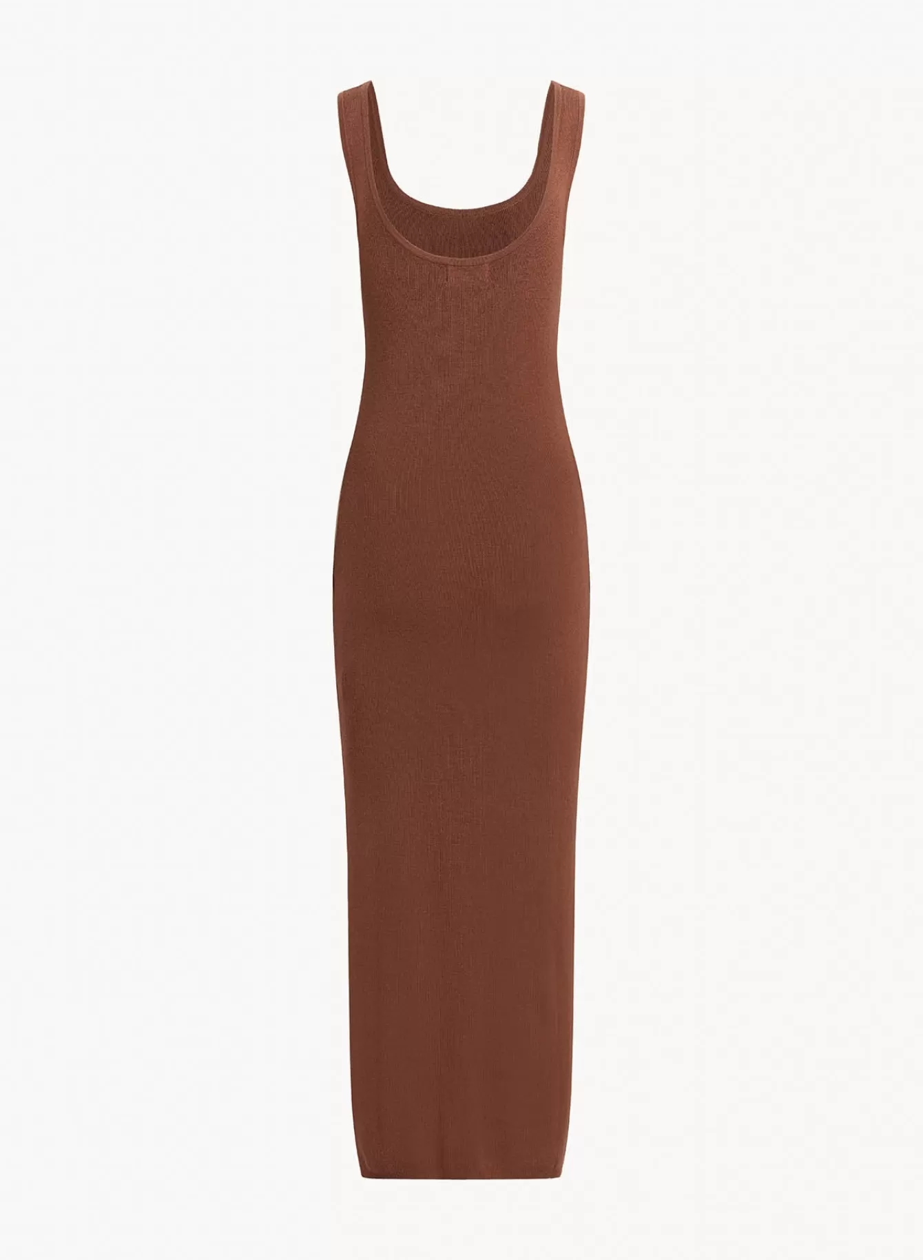 Bella Dahl Long Dresses-Sleeveless Midi Linen Jersey Dress - French Espresso