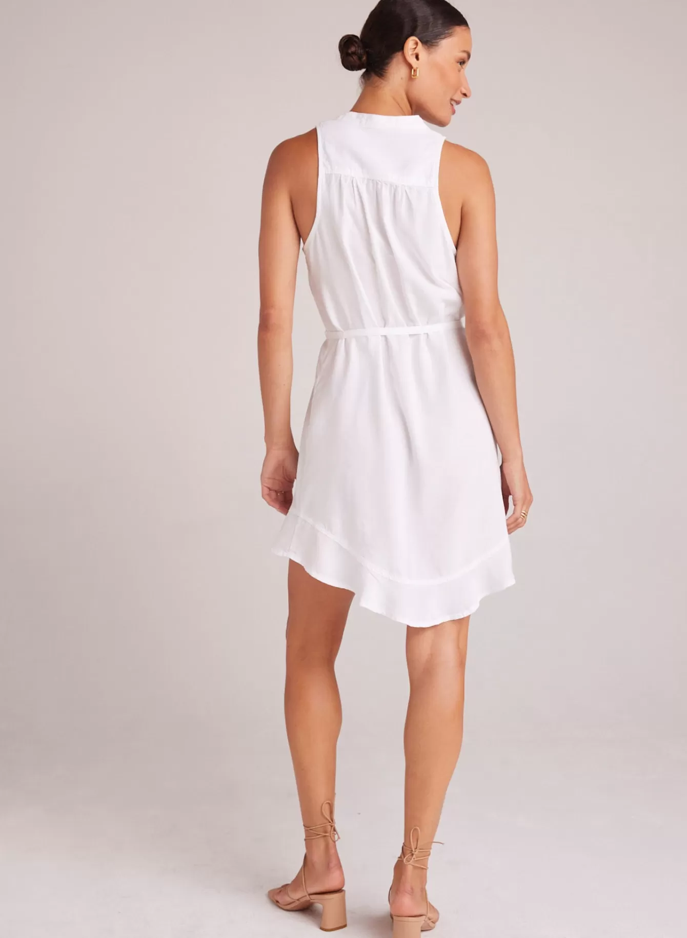 Bella Dahl Short Dresses-Sleeveless Ruffle Hem Placket Dress -