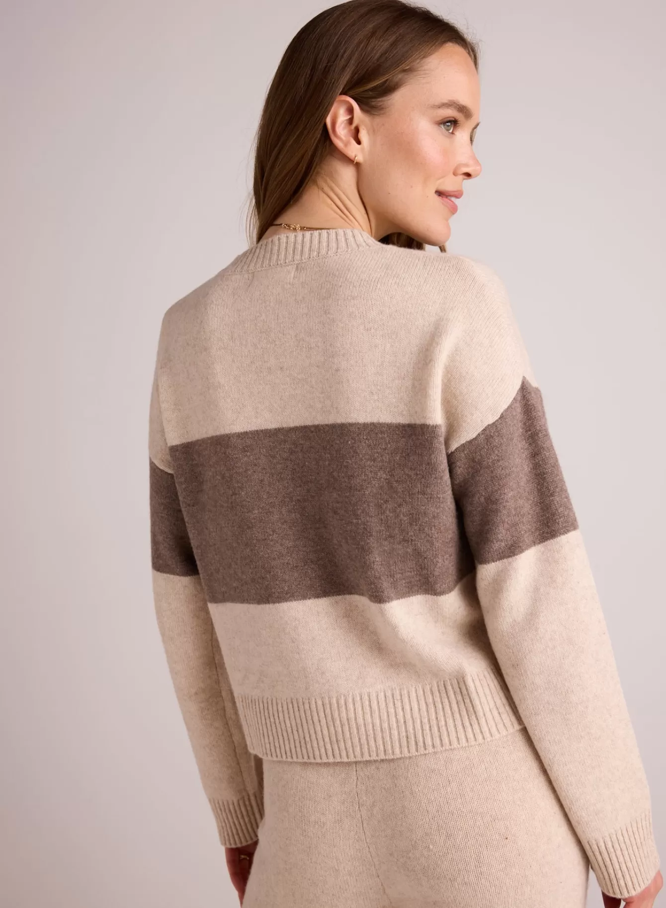 Bella Dahl Sweaters-Slouchy Crew Neck Sweater - Oat & Fawn