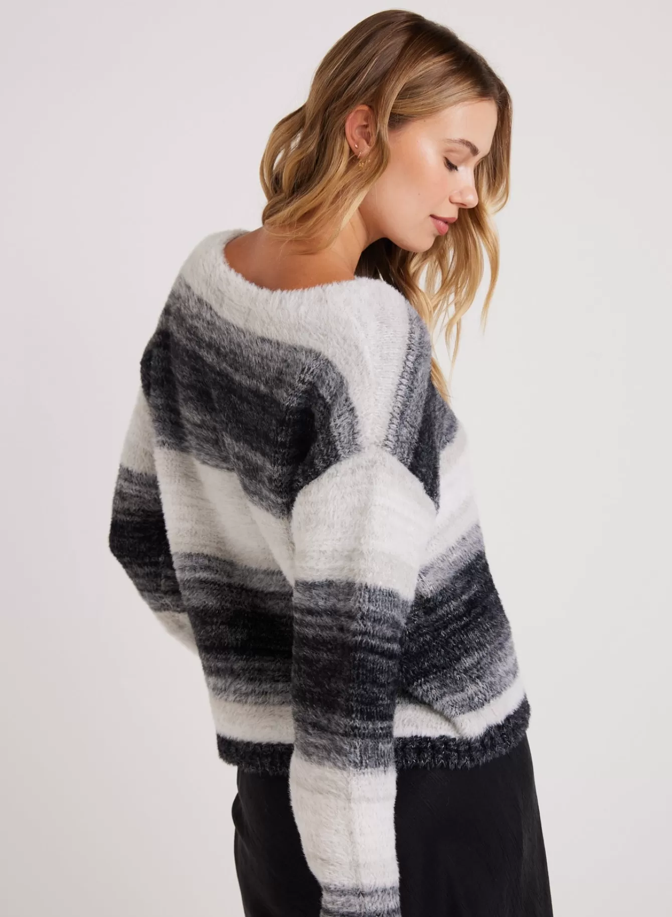 Bella Dahl Sweaters-Slouchy Sweater - Warm Grey Ombre