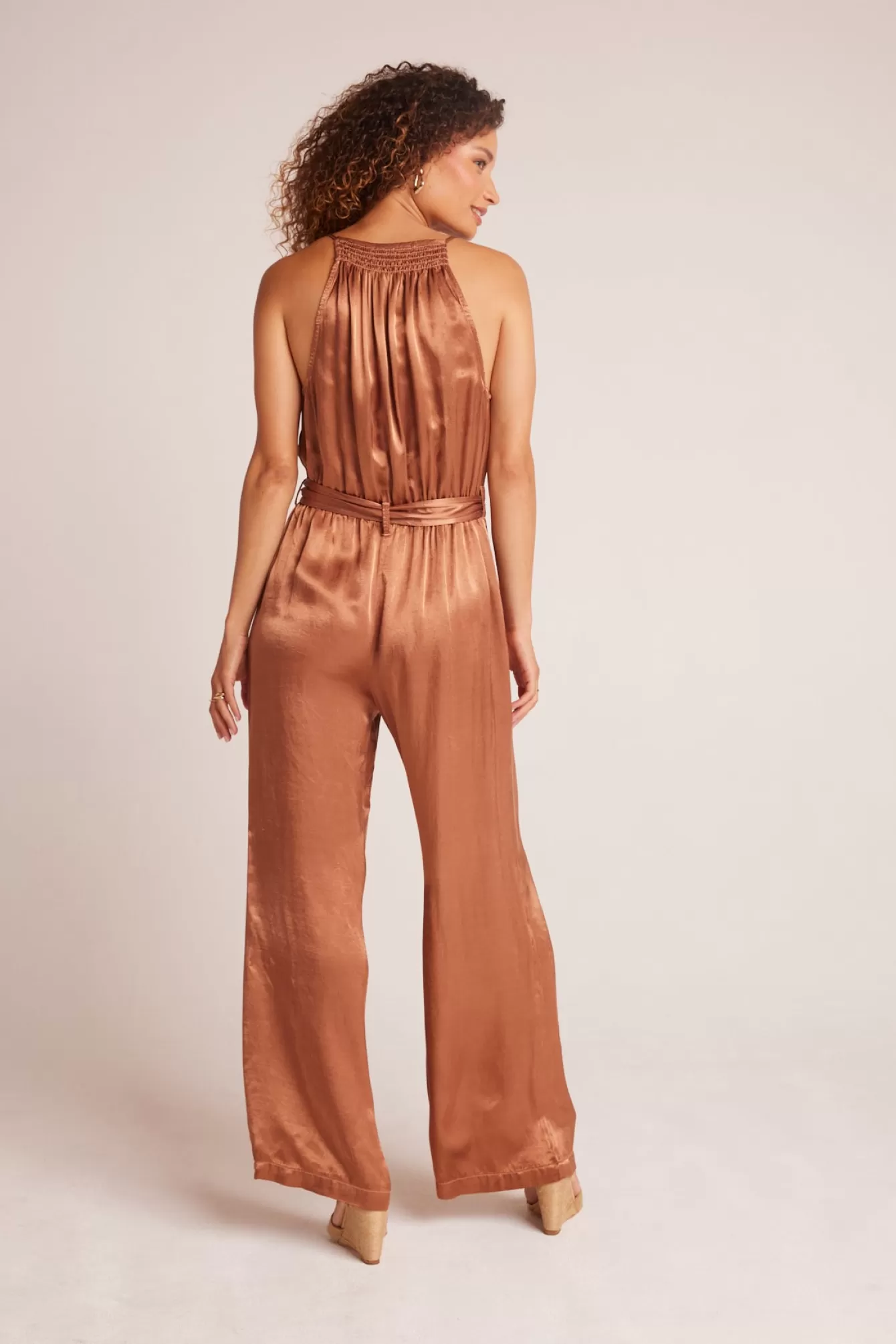 Bella Dahl Rompers & Jumpsuits-Smocked Halter Neck Jumpsuit - Curacao Coconut