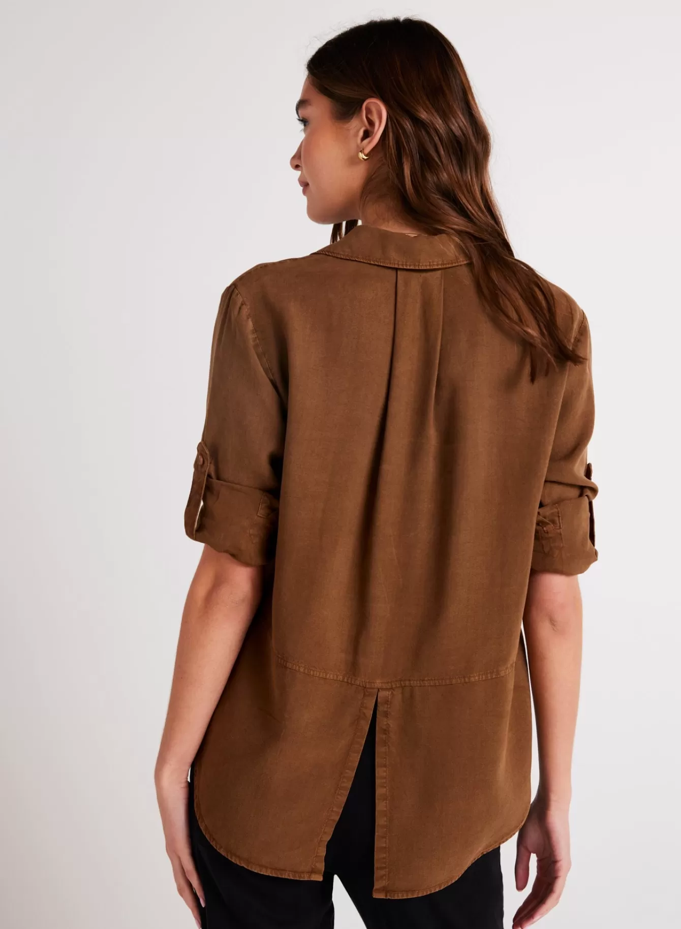 Bella Dahl Essentials Tops-Split Back Button Down - Twilight Gold