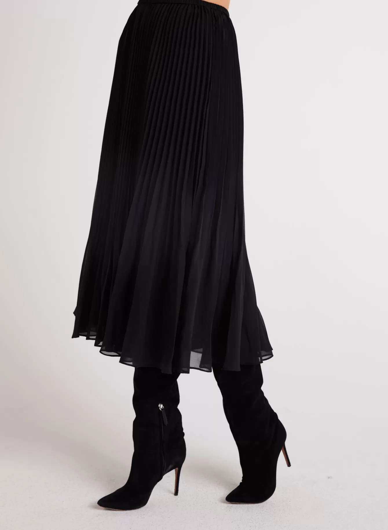 Bella Dahl Skirts-Sunburst Pleated Chiffon Midi Skirt -