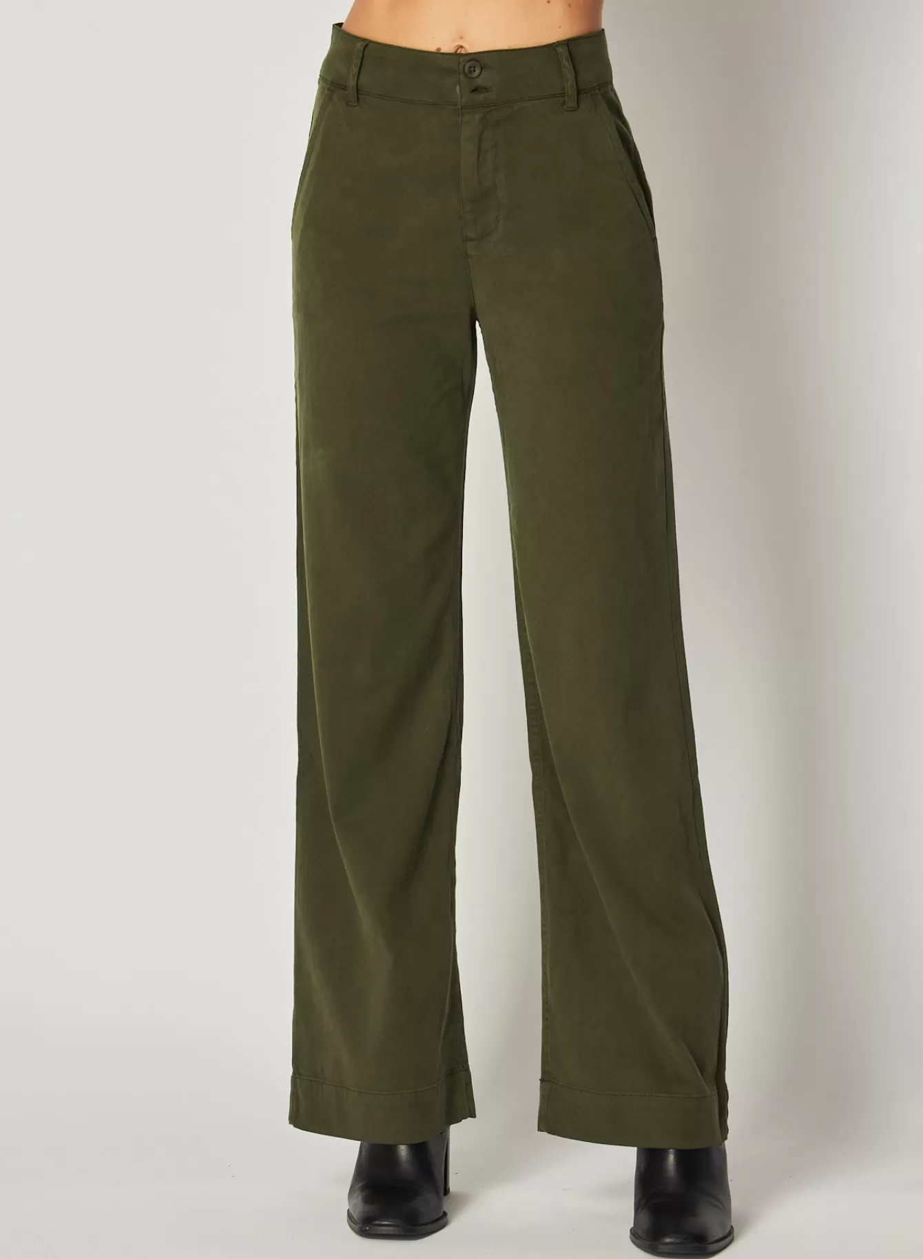 Bella Dahl Essentials Bottoms-Sydney Wide Leg Pant - Italian Herb