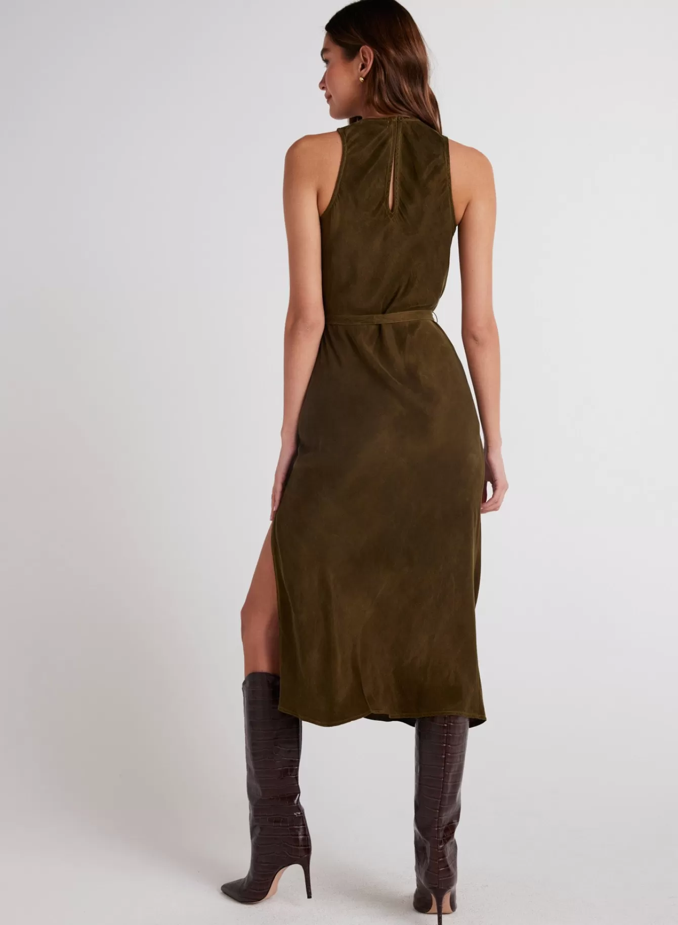 Bella Dahl Long Dresses-Tank Slip Dress - Autumn Olive