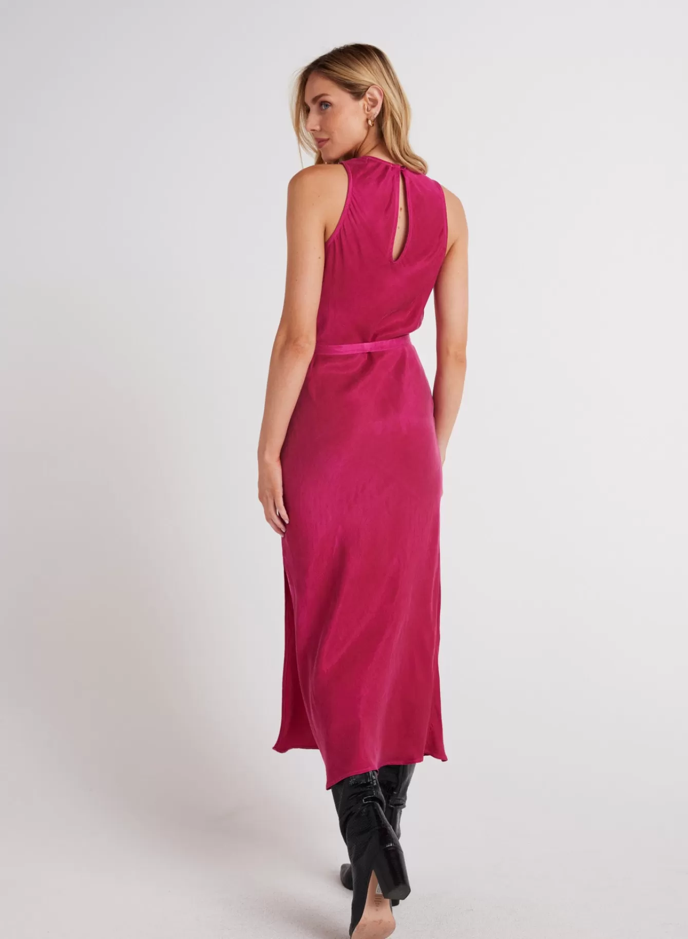 Bella Dahl Long Dresses-Tank Slip Dress - Fuchsia Berry