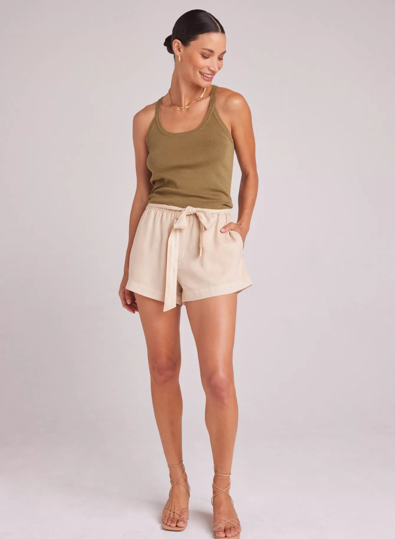 Bella Dahl Shorts-Tie Short - Summer Khaki