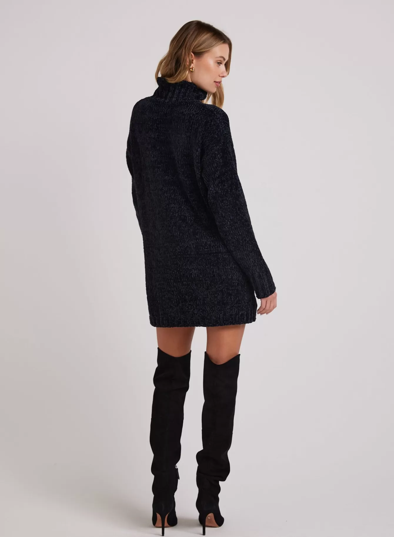 Bella Dahl Essentials Dresses-Turtle Neck Chenille Sweater Dress-