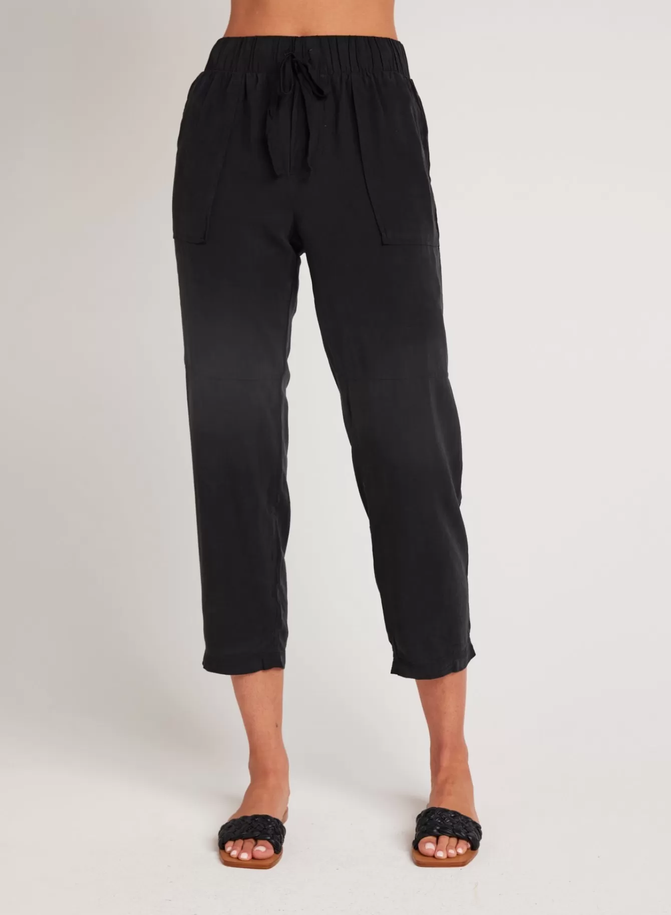 Bella Dahl Essentials Bottoms-Utility Tie Waist Trouser - Vintage Black