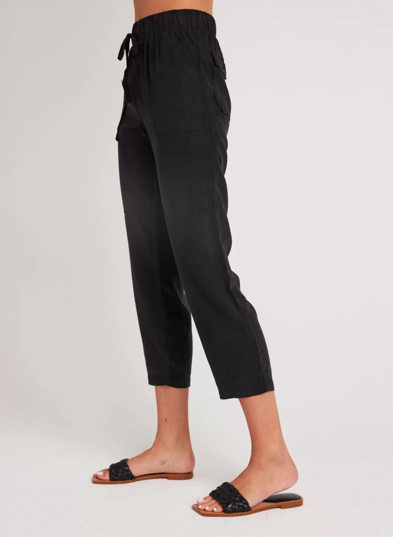 Bella Dahl Essentials Bottoms-Utility Tie Waist Trouser - Vintage Black