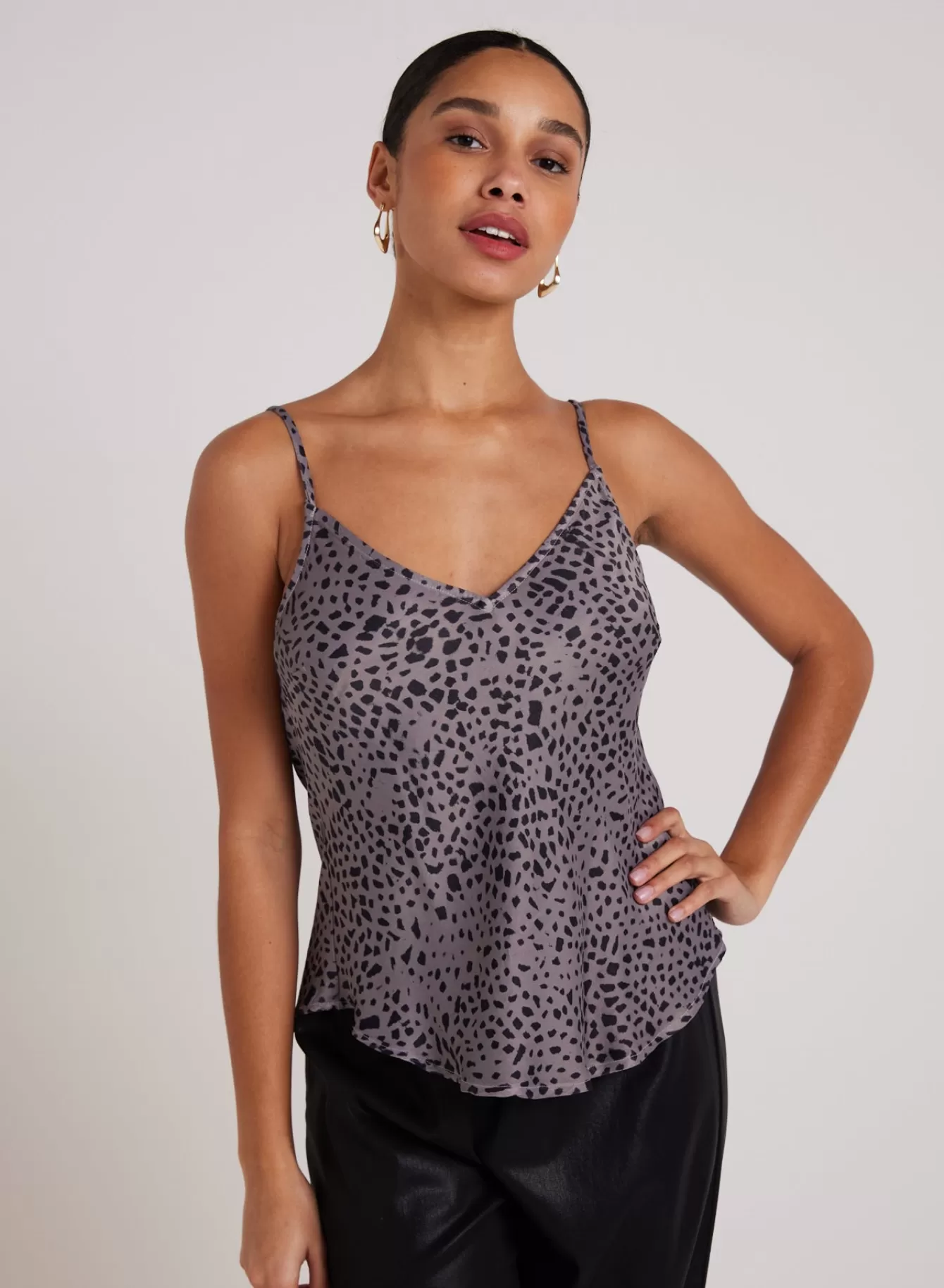 Bella Dahl Sleeveless-V-Neck Camisol - Onyx Steel