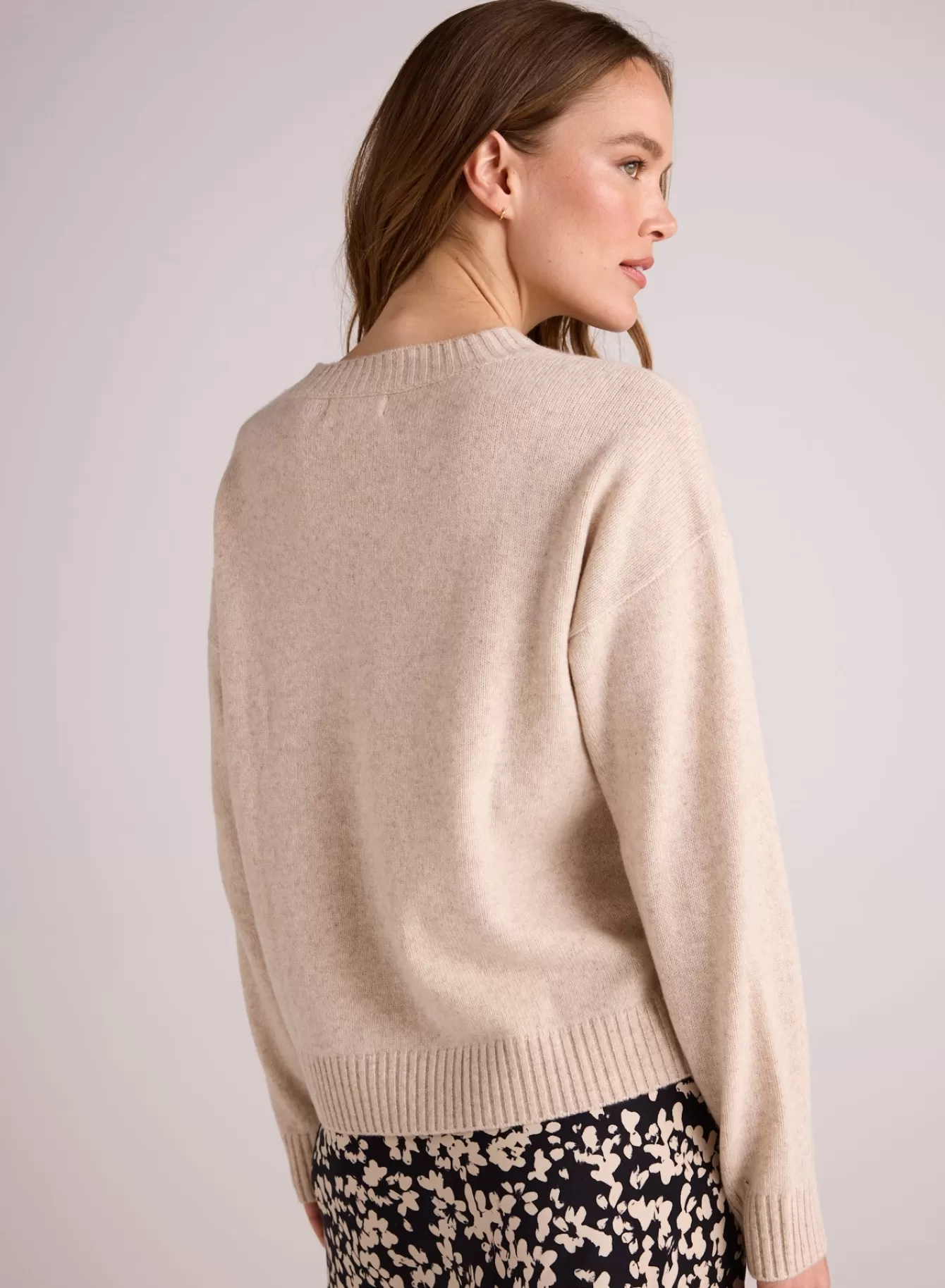 Bella Dahl Sweaters-V-Neck Sweater - Ivory Oat