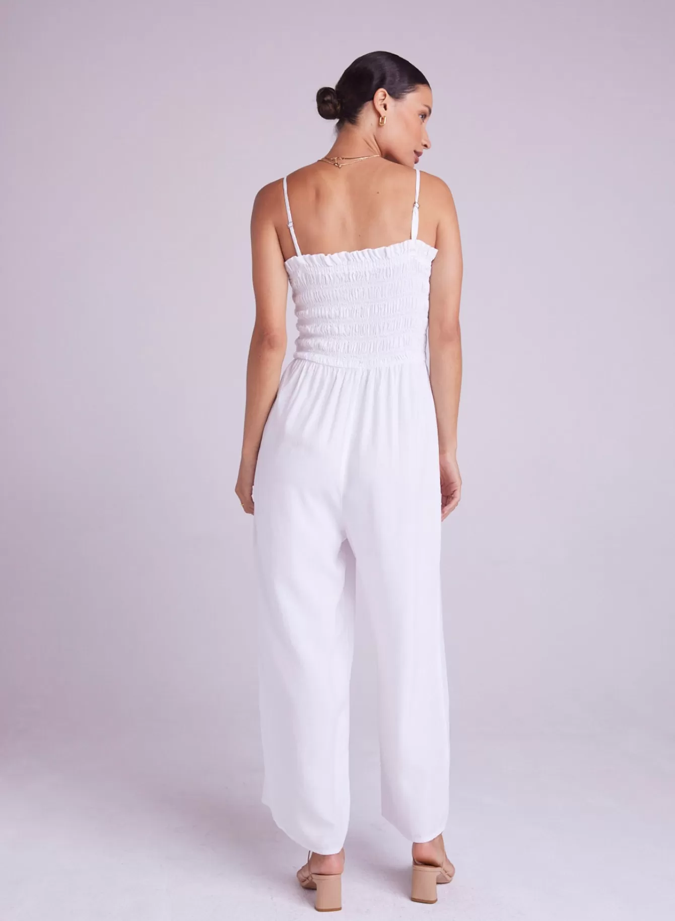 Bella Dahl Rompers & Jumpsuits-Wide Leg Smocked Ruffle Jumpsuit -