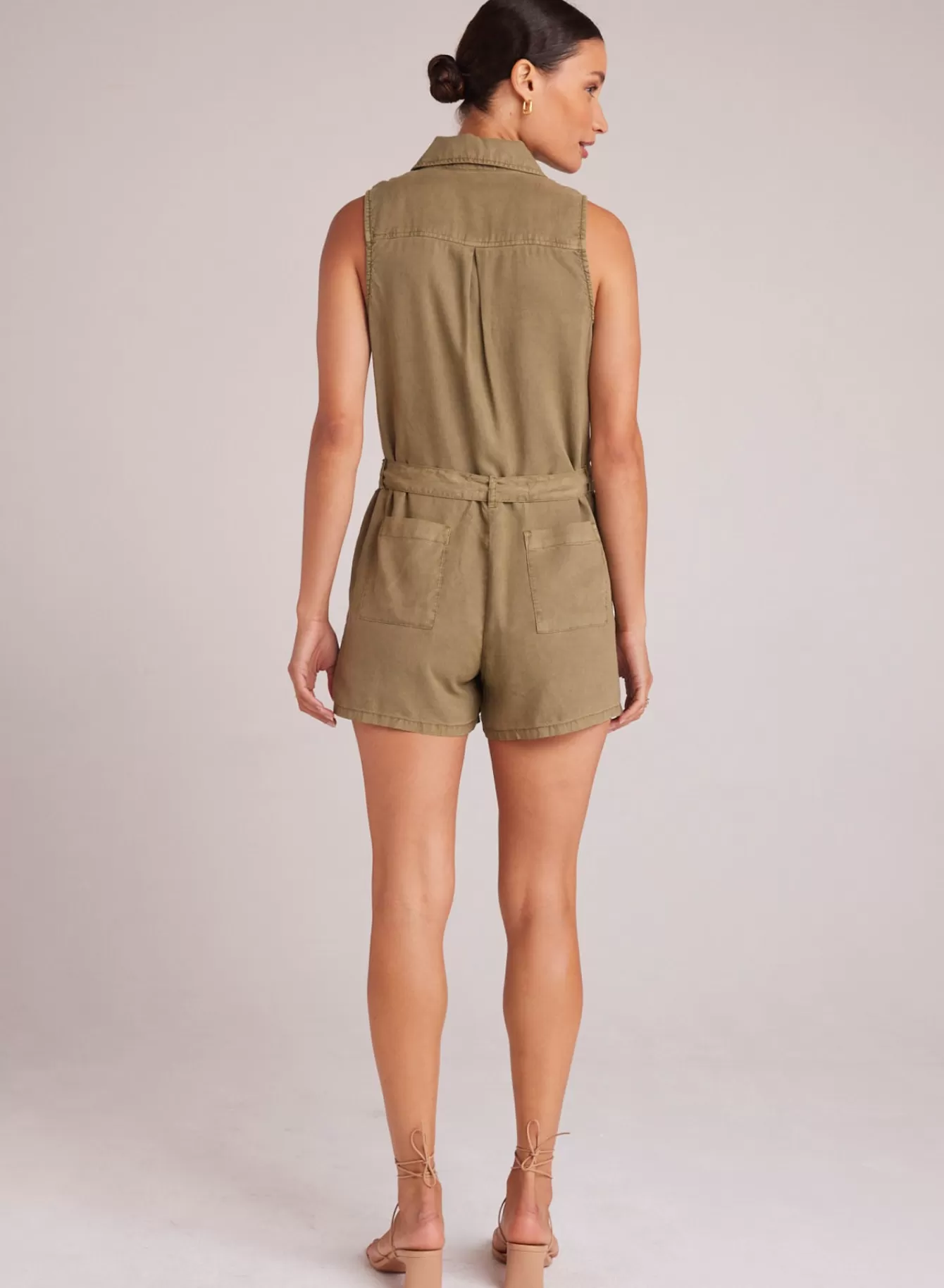 Bella Dahl Rompers & Jumpsuits-Zip Front Romper - French Olive